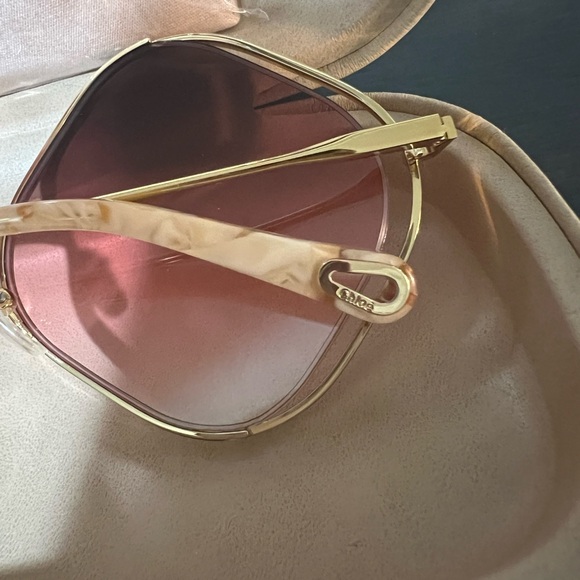 Chloe Pink and Gold Sunglasses - Picture 3 of 5